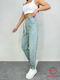 Джинсы на резинке с высокой посадкой - Bruno фото 2