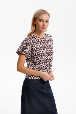 ЕВТ 3286/серо-сиреневый,ромбы фуфайка жен