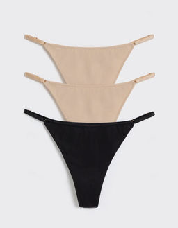 Infinity /  Трусы стринги-бразилиано жен 3шт. Fela бежевый с черным - Infinity Lingerie фото 5