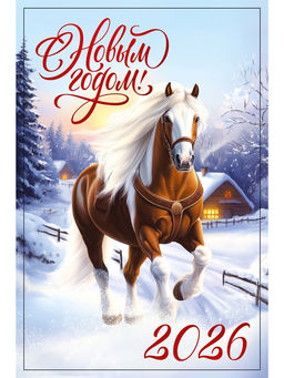 Цена за 2 шт. Календарь на ригеле «С новым годом 2026»