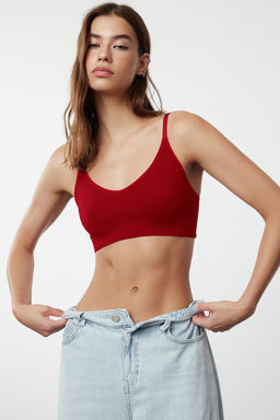 TRENDYOLMILLA Ekru Seamless/Dikissiz Ip Ask?l? Balensiz Kaps?z Bralette Orme Sutyen THMAW22SU0030 фото 3