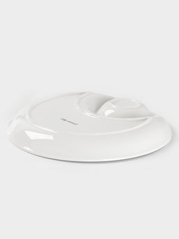 Блюдо с соусником Доляна White Label, d=25 см, фарфор, белое