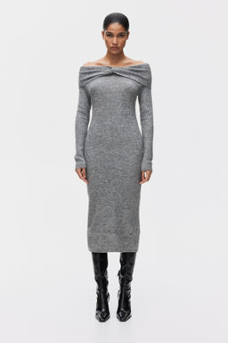 Vestido off-the-shoulder en punto fino - H&m фото 5