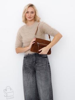 Сумка женская кожаная 8273-2PEF brown Polina&Eiterou