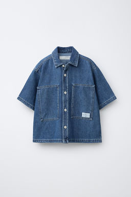 CAMISA DENIM FLUIDA / Azul medio