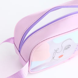 Косметичка на молнии для бассейна, с ручкой, с принтом Силуэт, сиреневая - Simaland фото 3