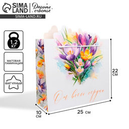 Цена за 2 шт. Пакет подарочный, упаковка От всего сердца, 25?26?10 см