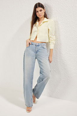 TRENDYOLMILLA Antrasit Premium Dusuk Bel Skater Baggy Jeans TWOSS25JE00173