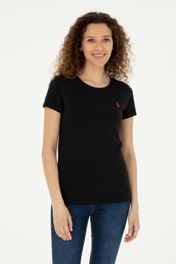 Женская черная базовая футболка