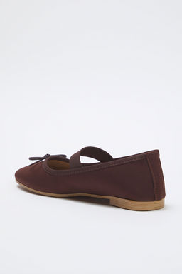 Trendyolmilla Shoes Kahverengi Fiyonklu Badem Burun Mary Jane Kad?n Babet TAKSS25BE00038  фото 13