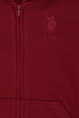 Бордовая красная базовая толстовка для мальчика - U.s. polo assn фото 4