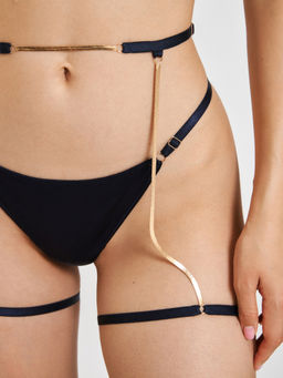 31204250129 Трусы стринг с поясом для чулок Jordana темно-синий - Infinity Lingerie фото 4
