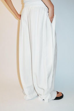 PANTAL?N FLUIDO BAJO AJUSTABLE SET / Blanco roto - Zara фото 5