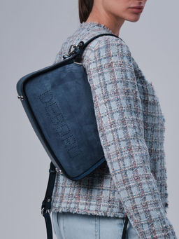 Сумка замшевая на плечо Deboro 30790 синяя волна