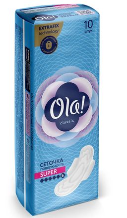 OLA! Wings Super прокладки жен.гигиен. (10шт) Topdry сеточка
