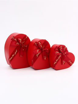 Набор подарочных коробок 3 в 1 сердца, красный, 22?20?9; 18.5?17?7.5; 16?14?6 см