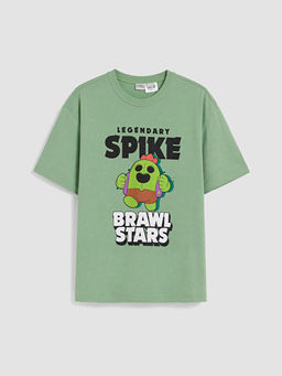 Bisiklet Yaka Brawl Stars Bask?l? Erkek ?ocuk Ti??rt