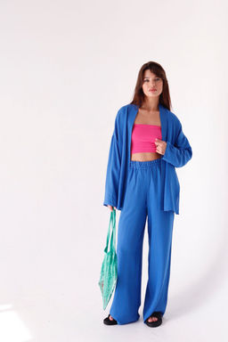 9513 Костюм из кимоно и брюк-палаццо в цвете электрик - Martichelli фото 20