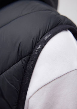 Kapusonlu Siyah Sisme Yelek - Mavi фото 7