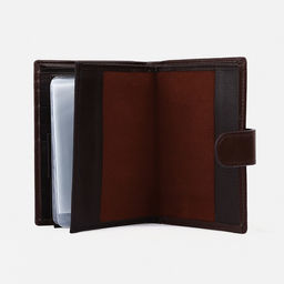 Обложка на кнопке, для автодокументов, паспорта, карт, купюр, цвет коричневый - Simaland фото 4