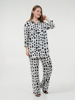 Рубашка из штапеля удлиненная белая - Odis фото 5