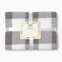 Плед Пикник 140х200см, бел/сер рап.8, хл 20%, пан 40%, пэ 40% - Влади фото 4