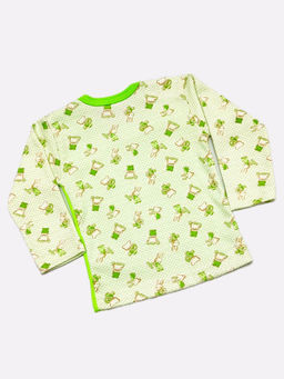 Джемпер интерлок-пенье на 2 кнопках, арт.A-JM022(2)-ITk, цвет зеленый мишка - Мамин малыш фото 3