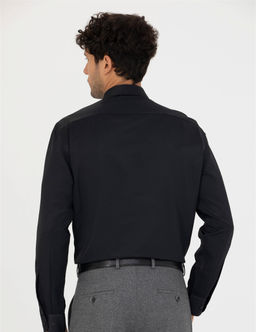 Siyah Slim Fit Uzun Kollu Basic G_mlek