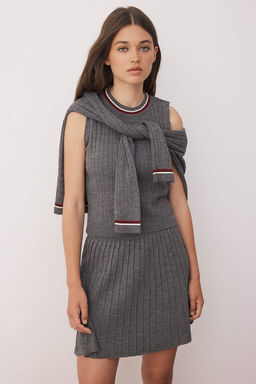 Antrasit Yumusak Dokulu H?rka-Bluz-Etek Triko Tak?m TWOAW26AU00015 - Trendyolmilla фото 2