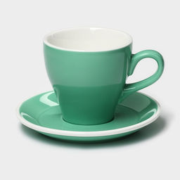 Кофейная пара фарфоровая Magistro Coffee time, 2 предмета: чашка 280 мл, блюдце d=15,5 см, цвет бирюзовый