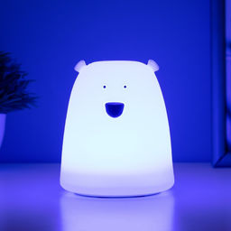 Фигурка светящаяся RISALUX «Антистресс мякиш мишка», LED-ночник, RGB, от батареек 3×ААА, 9×9×10.5 см