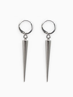 Серьги металл «Шипы» удлинённые, цвет серебро