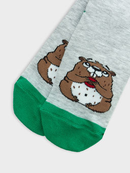 Цена за 5 пар! Носки детские серые с рисунком в виде сурка - Mark formelle фото 5