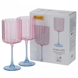 Бокал стеклянный "Linea ASTI" 500мл, для вина, набор 2шт, "Regent" (Китай)