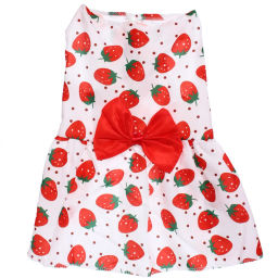 Цена за 2 шт. Платье для кошек и собак мелких пород "Бонита на прогулке", клубнички, размер ХL, длина спинки 32-34см