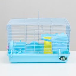 Клетка для грызунов Пижон, с наполнением 47 х 30 х 27 см, голубая  фото 2