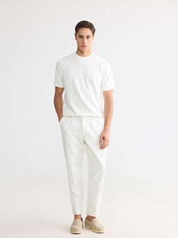 Relaxed Fit Kabartma Bask?l? Erkek Ti??rt