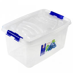 Контейнер для хранения продуктов пластмассовый 16л, 40х26,5х19,5см, с ручкой, 2 защелки, прозрачный (Россия) - Домашняя мода фото 2