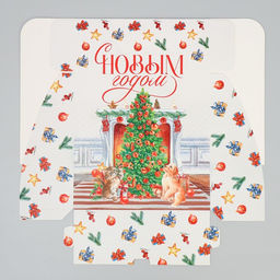 Подарочная коробка новогодняя складная С Новым годом, 25?25?10 см