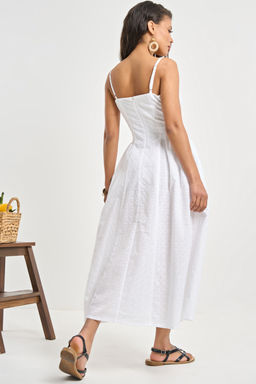 Сарафан летний кружевной на подкладке белый