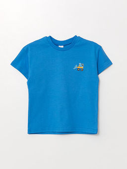 Bisiklet Yaka K?sa Kollu Bask?l? Erkek Bebek Ti??rt