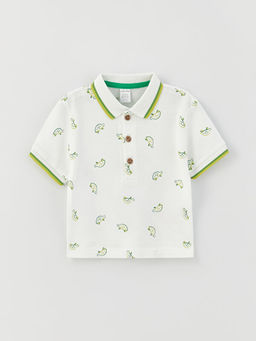 Polo Yaka K?sa Kollu Desenli Erkek Bebek Ti??rt ve ?ort 2li Tak?m - Waikiki фото 2