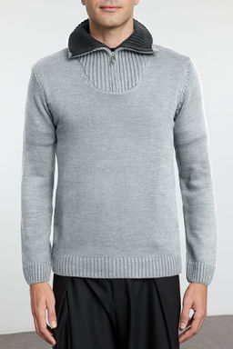 TRENDYOL MAN Lacivert Casual Regular Yar?m Bal?kc? Yaka Duz Triko Kazak TMNAW25KZ00008 - Trendyolmilla фото 22