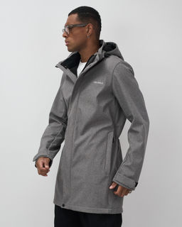 Парка спортивная мужская с капюшоном softshell серого цвета 9565Sr - Mtforce фото 7