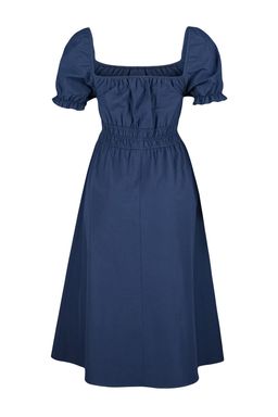 Lacivert Skater/Belden Ac?lan Balon Kollu Astarl? Midi Dokuma Elbise TWOSS22EL1768