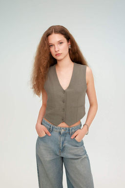 Блейзер стандартного кроя из смесового льна