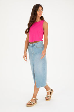 Женская голубая джинсовая юбка Неожиданная скидка в корзине - U.s. polo assn фото 4