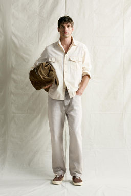 CAMISA DENIM PESPUNTES CONTRASTE / Crudo