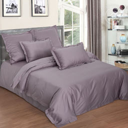Постельное белье Сливовый (мако-сатин) 2 сп. с Евро/Пододеяльник (молния, ушки): 1 шт.- 215*175; Простыня: 1 шт.- 240*240; Наволочка (молния, ушки): 2 шт.- 70*70; Наволочка (молния, ушки): 2 шт.- 50*70 Мако - сатин