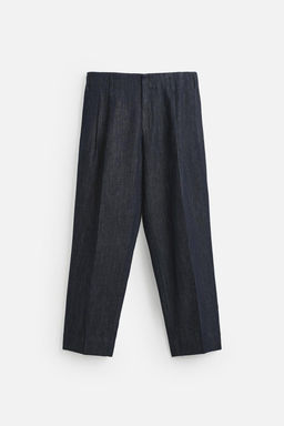 CROPPED WIDE-LEG DENIM TROUSERS - Zara фото 7